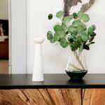 حامل شموع سيراميك كبير وودي