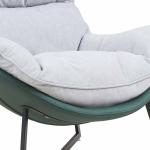 زوري كنب فردي جلد أخضر مودرن وودي