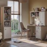 بولو مكتب مع رف أبيض وودي