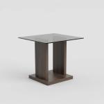 بيتي طاولة جانبية زجاج وودي