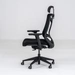 نيتشر كرسي مكتب أسود دوار متحرك بمسند رأس وودي