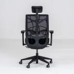 نيتشر كرسي مكتب أسود دوار متحرك بمسند رأس وودي