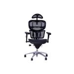 كرسي مدير شبك أسود بمسند رأس وأذرع قابلة للتعديل وودي