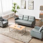 روبيك كنب استقبال مكتبي فردي جلد رمادي وودي