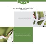 نيتشر كرسي مكتب أسود دوار متحرك بدون مسند رأس وودي