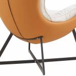 زوري كنب فردي جلد برتقالي مودرن وودي