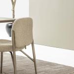 مونجي كرسي قماش بيج وودي