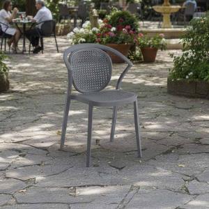كاما كرسي حدائق ومقاهي وودي - رمادي