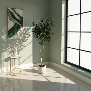 فيكس شجرة صناعية خضراء وودي