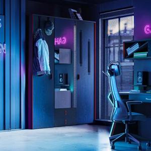 فيونكس دولاب ملابس 3 أبواب أسود وودي