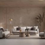 برادا كنب رباعي كريمي 296 سم وودي