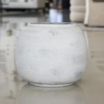 مركن أشجار فخار رصاصي كبير وودي