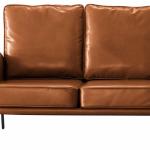 بيلا كنب استقبال مكتبي ثلاثي جلد فاخر برتقالي وودي