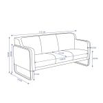 إكال كنب مكتبي ثلاثي رمادي وودي