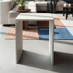 نوتنغهام طاولة خدمة رخام طبيعي وودي