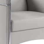 زها كنب مكتبي جلد رمادي وودي