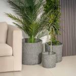 اناء نباتات فخاري 3 قطع وودي