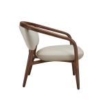 دريم لاونج كرسي جلد بيج وودي