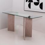 ليفربول كونسول بسطح زجاجي وودي