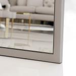 مرآه أرضية بإطار خشبي فضي وودي