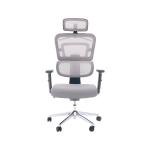 كرسي مكتب مريح شبكي رمادي بمسند ظهر قابل للتعديل وودي