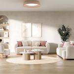 أرت كنبة سرير 3 مقاعد كريمي 228 سم وودي