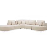 لواندا طقم كنب زاوية كريمي وودي