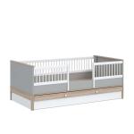 بونو سرير للأطفال الصغار 120×100 سم رمادي وودي