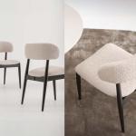 بيليز كرسي قماش بيج وودي