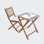 ويكر طاولة قهوة خارجية وودي