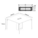 نيو ميامي طاولة اجتماع بيضاء 120*120سم وودي