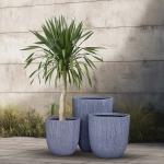 مركن أشجار مخطط صغير رمادي وودي