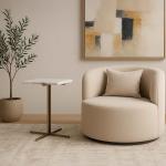 أوبتيما طاولة خدمة بقاعدة معدنية وودي