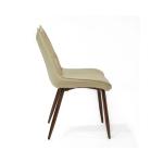 كرسي جلد بيج وودي