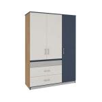 نيكساس خزانة ملابس رمادي 3 أبواب وودي