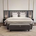 ايلات غرفة نوم 180×200 رمادي 8 قطع وودي