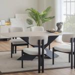 بيلا طاولة طعام 8 أشخاص 220 سم بدون كراسي وودي