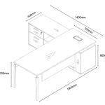 ميامي مكتب 180 سم وودي