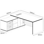 أومادا مكتب  180 سم وودي