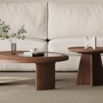 ماسا طاولة جانبية دائرية جوز وودي