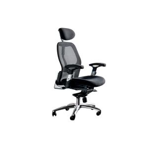 كرسي مكتب أسود بمسند للرأس وودي