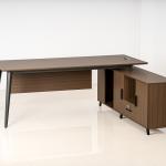 ناقو مكتب 200 سم قطعتين بني وودي