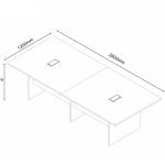 نيو نيرا طاولة اجتماع بني 280 سم وودي