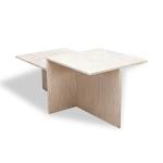 برشلونة طاولة قهوة ترافرتين تركي بيج  60×120 وودي