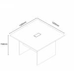 نيو نيرا طاولة اجتماع مربعة بني 120سم وودي