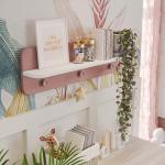 بونو تسريحة مع رف زهري وودي