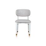 أكورسا كرسي كريمي قماش وودي