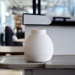 فازة سيراميك بوهيمي مخطط كبيرة وودي