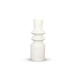 حامل شموع من السيراميك أبيض كبير وودي