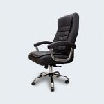 كرسي مكتبي جلد أسود وودي